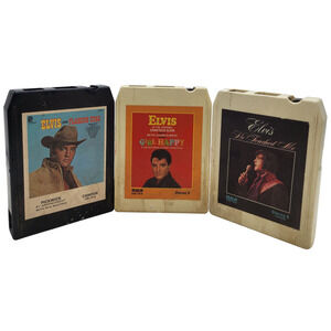 Set Of Three Elvis Presley 8-Tracks Vtg Flaming Star Girl Happy He Touched Me